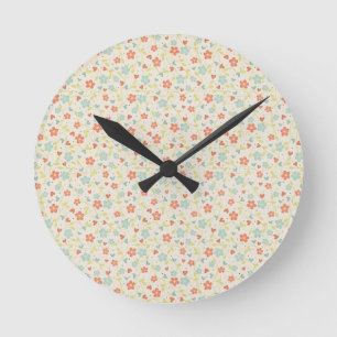 Relógio Redondo Floral Pastel Primavera Bem Bonita