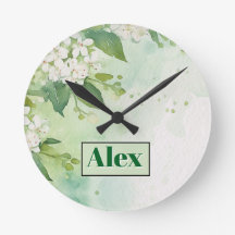 Flores Verde Modernas Aquarela & personalizar