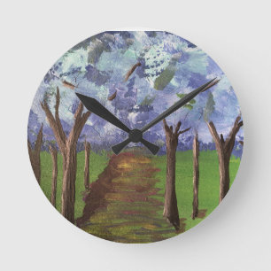Relógio Redondo Florestas de outono Azul