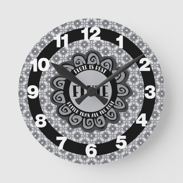 Relógio Redondo Flute É Melhor (Frente)