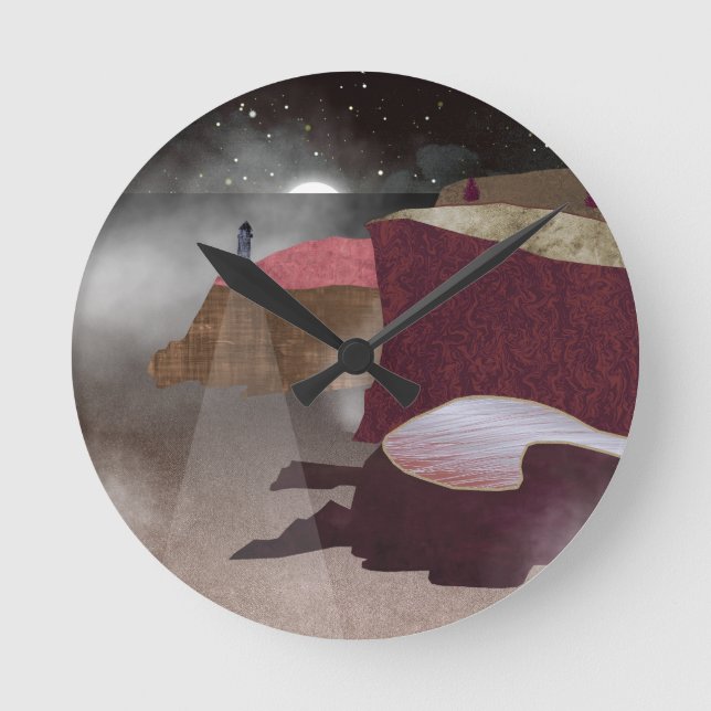 Relógio Redondo Foggy Lighthouse (Frente)