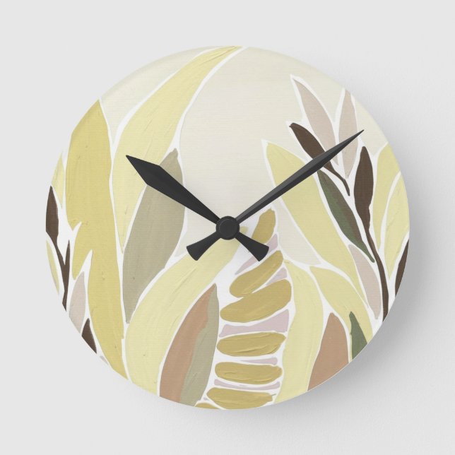 Relógio Redondo Folhas Amarelas (Frente)