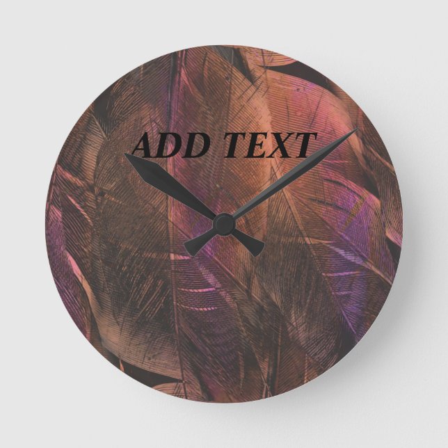 Relógio Redondo Folhas de abstrato elegantes (Frente)