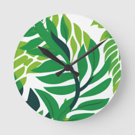 Relógio Redondo Folhas tropicais e plantas