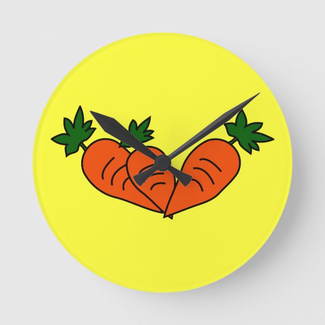 Relógio Redondo Foodie Carrot Clock (Frente)