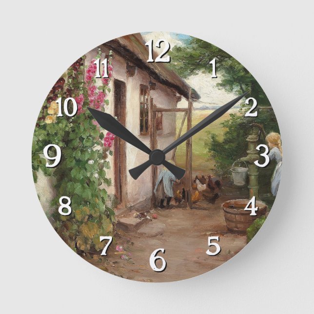 Relógio Redondo Fora da fazenda - H.A. Brendekilde (Frente)