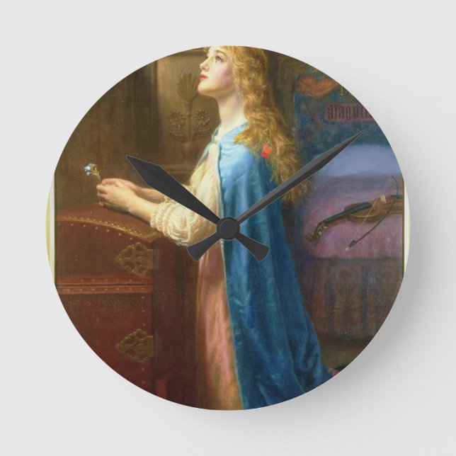Relógio Redondo 'Forget me Not' (oil on canvas) (Frente)