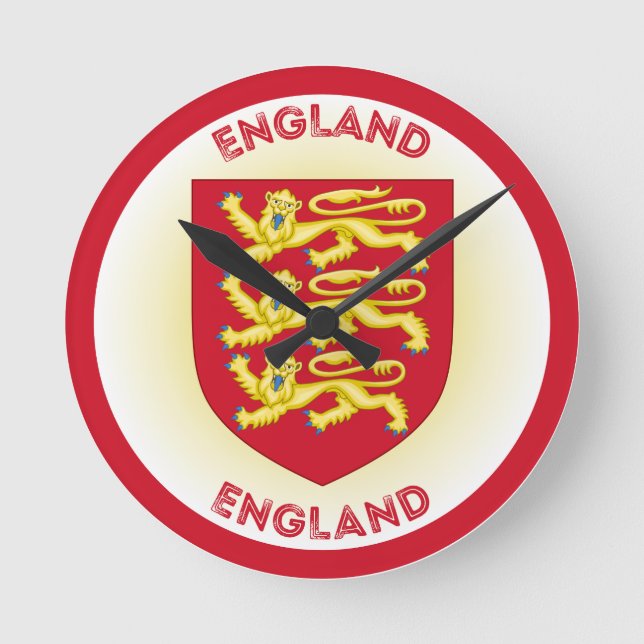 Relógio Redondo Forma do Círculo Casaco de Armas da Inglaterra (Frente)