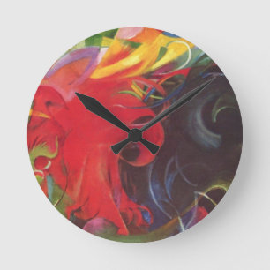 Relógio Redondo Formas de Luta de Franz Marc, Arte Fino Antigo