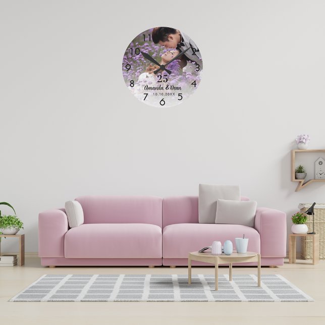 Relógio Redondo Foto de aniversário de casamento (Criador carregado)