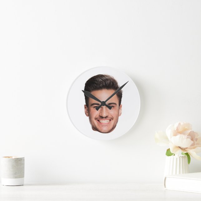 Relógio Redondo Foto de Rosto Personalizada (Lar)