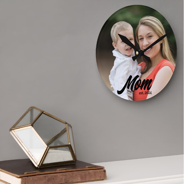 Relógio Redondo Foto de roteiro branco moderno estabelecido pela m (Criador carregado)