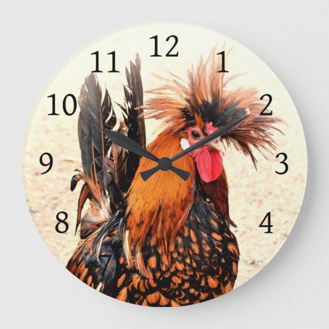 Relógio Redondo Foto do galo 136 (Frente)