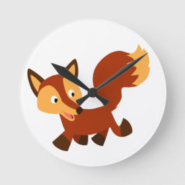 Relógio Redondo Fox Wall Clock, um belo e feliz desenho animado