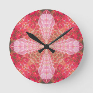 Relógio Redondo Fractal Rosa |