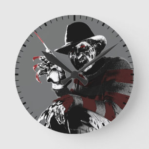 Relógio Redondo Freddy vs Jason   Freddy Ver Vermelho