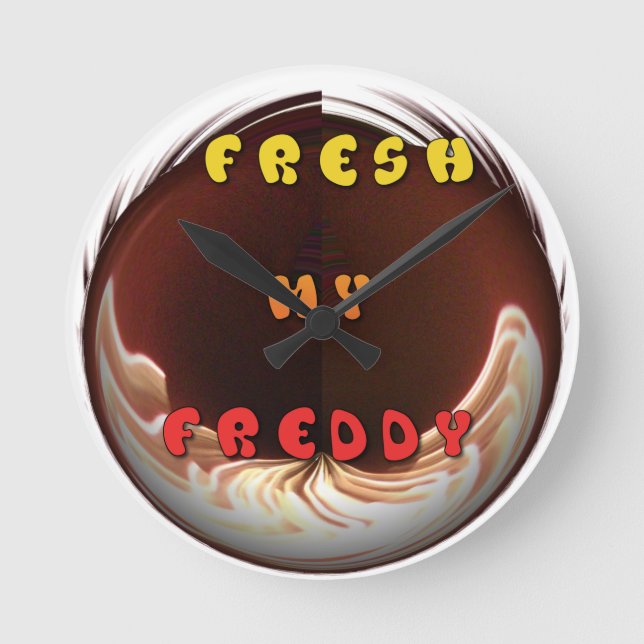 Relógio Redondo Fresco meu Freddy Art Impressão (Frente)