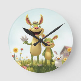 Relógio Redondo Fröhliche Wiesengang – Bunte Tierfreunde im Frühli