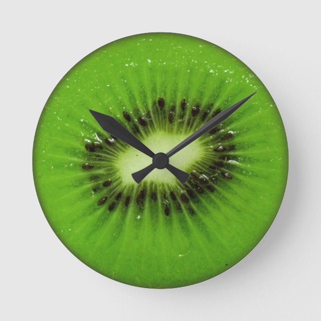 Relógio Redondo Fruta Kiwi Fatia Fresca (Frente)