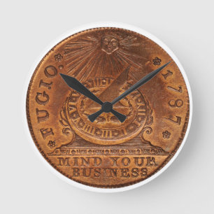 Relógio Redondo Fugio Cent Mind Your Business Copper Penny