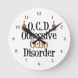 Relógio Redondo Funny Cello