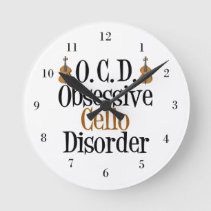 Relógio Redondo Funny Cello