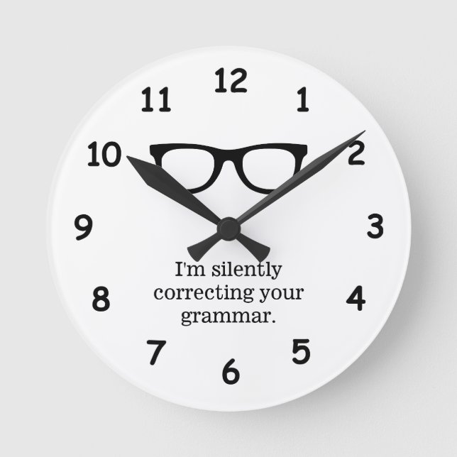 Relógio Redondo Funny school teacher wall clock for classroom (Frente)