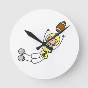 Relógio Redondo Futebol de Boneco Amarelo