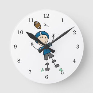 Relógio Redondo Futebol de Boneco Azul