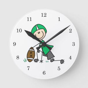 Relógio Redondo Futebol de Boneco Verde