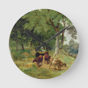 Relógio Redondo Gado em uma pista de Devonshire