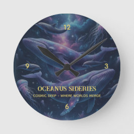 Relógio Redondo Galáxia Oceano Baleia Cósmica