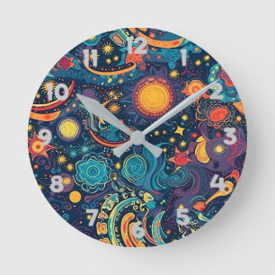 Relógio Redondo Galaxy Art Wall Clock
