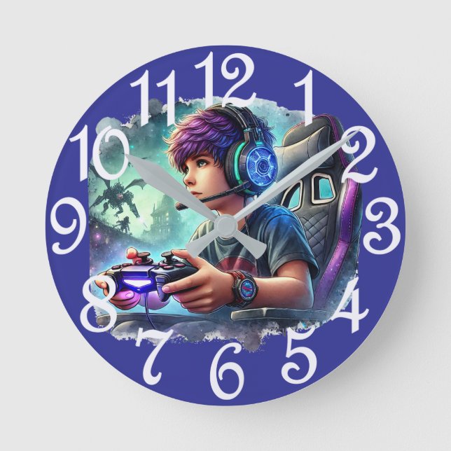 Relógio Redondo Gamer Menino (Frente)