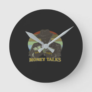 Relógio Redondo Gangster counting cash