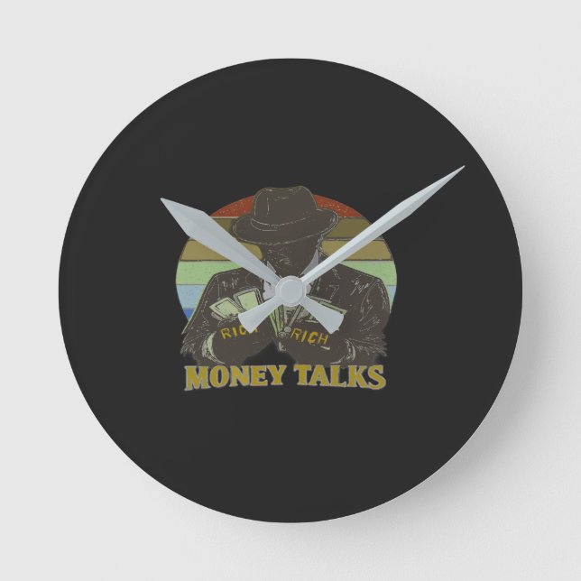 Relógio Redondo Gangster counting cash (Frente)