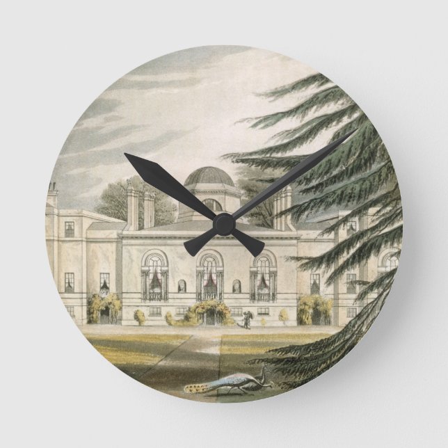 Relógio Redondo Garden front of Chiswick House (colour engraving) (Frente)