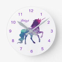 Garota Custa do Nome Púrpura da Unicorn Watercolor