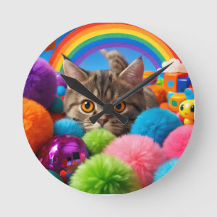 Relógio Redondo Gatinho Adorável do Kit de Brinquedos Arco-íris Ga
