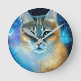 Relógio Redondo Gatinho cósmico