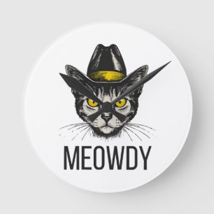 Relógio Redondo Gatinho Divertido Meowdy