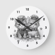 Gatinhos pretos e brancos com arco e chapéus bonit