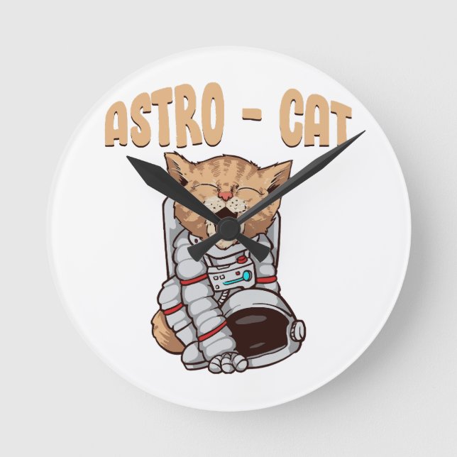 Relógio Redondo Gato Astro (Frente)