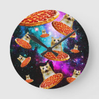 Gato de pizza espacial engraçado