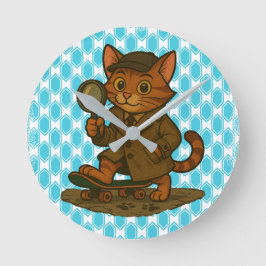 Relógio Redondo gato engraçado