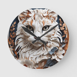 Relógio Redondo gato,gatinho com flor