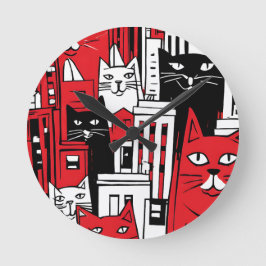 Relógio Redondo Gatos em Nova York
