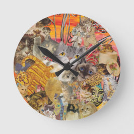 Relógio Redondo Gatos uma abundância