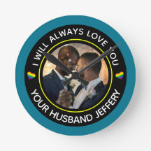  Gay LGBTQ Foto Personalizar Casal de Casamento   