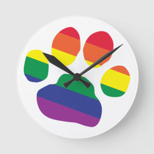 Relógio Redondo Gay-Orgulho-Pata-Impressão